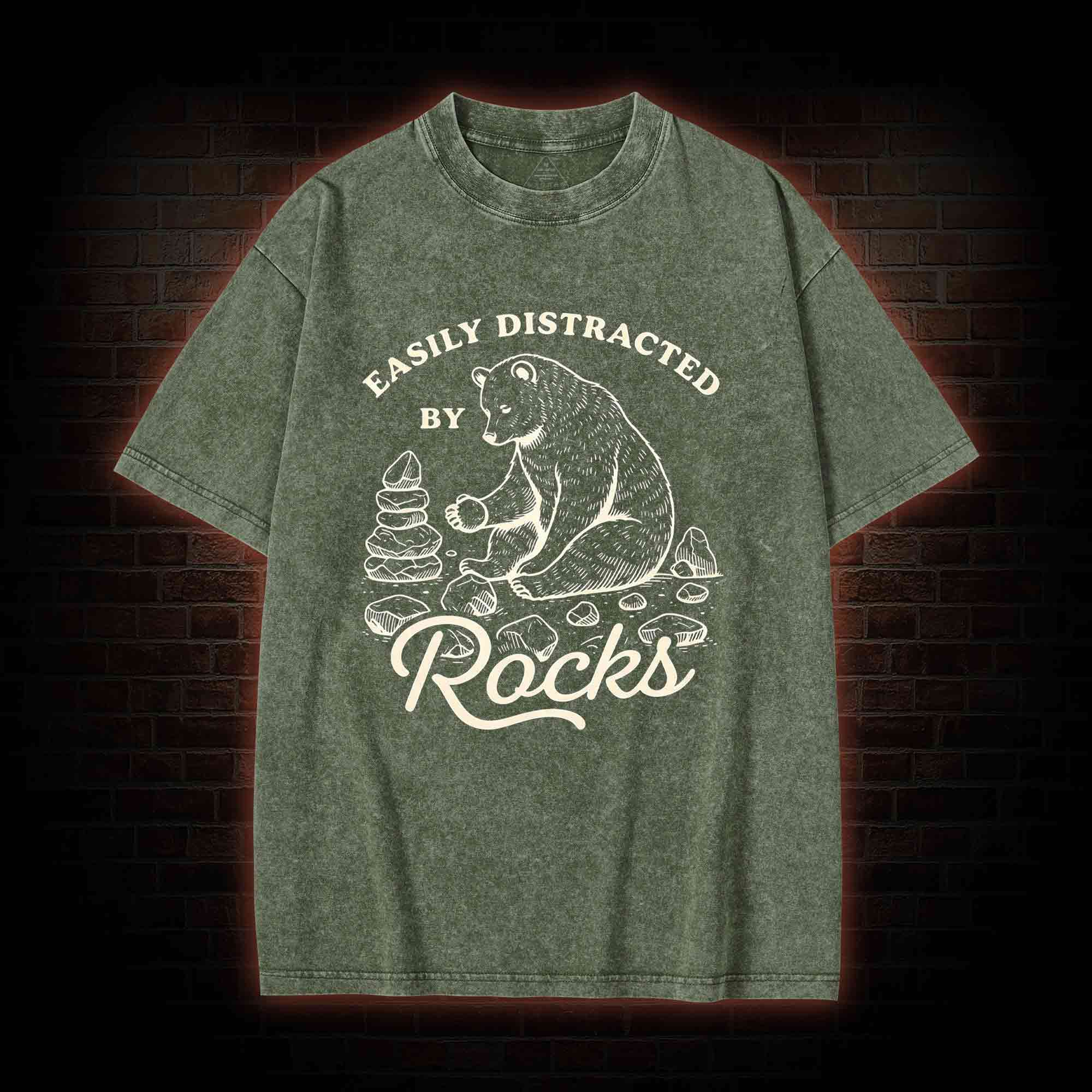 Easily Distracted By Rocks Washed T-shirt