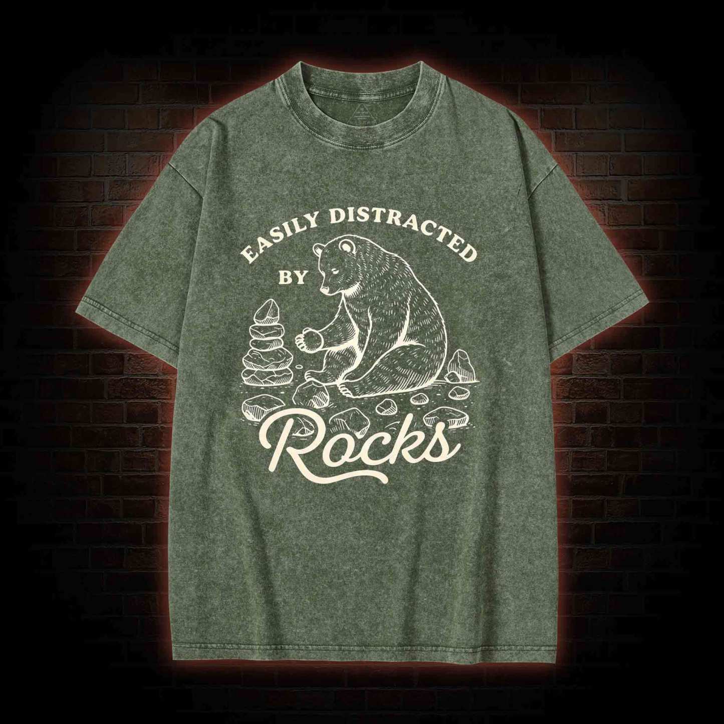 Easily Distracted By Rocks Washed T-shirt
