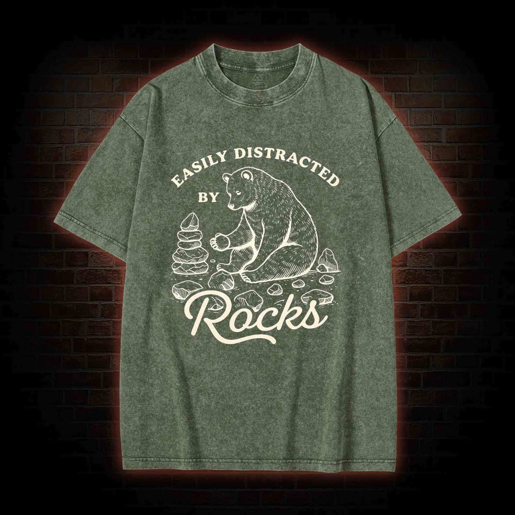 Easily Distracted By Rocks Washed T-shirt