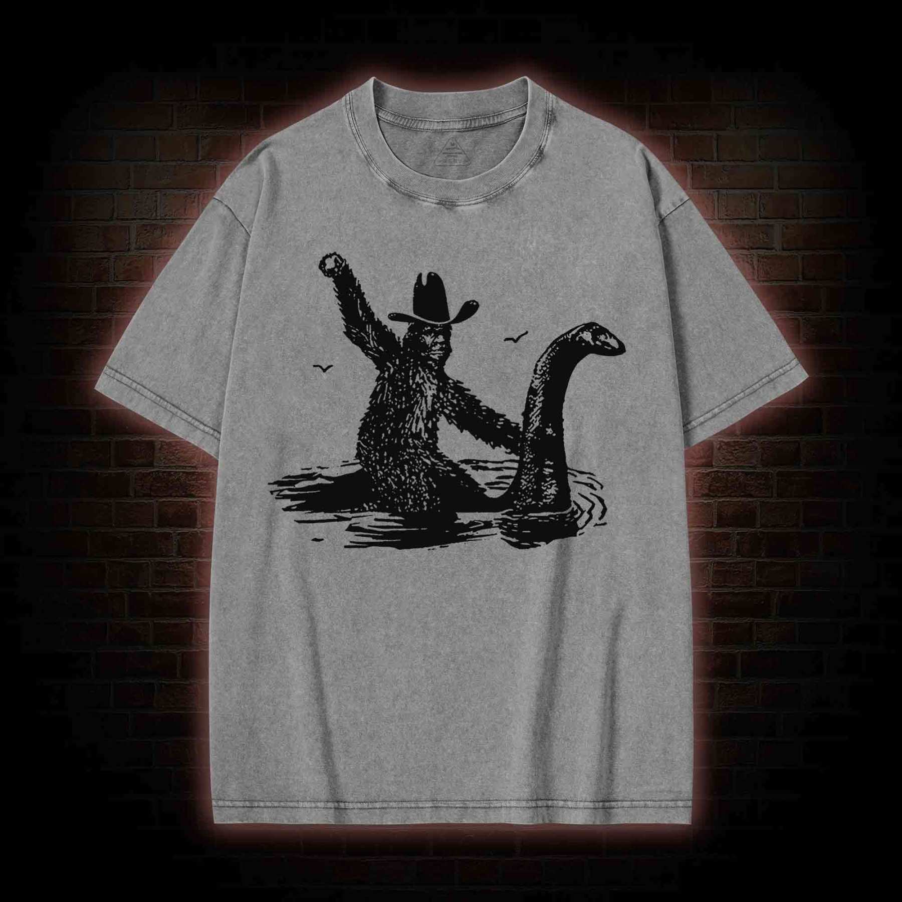 Bigfoot And Loch Ness Monster Washed T-shirt