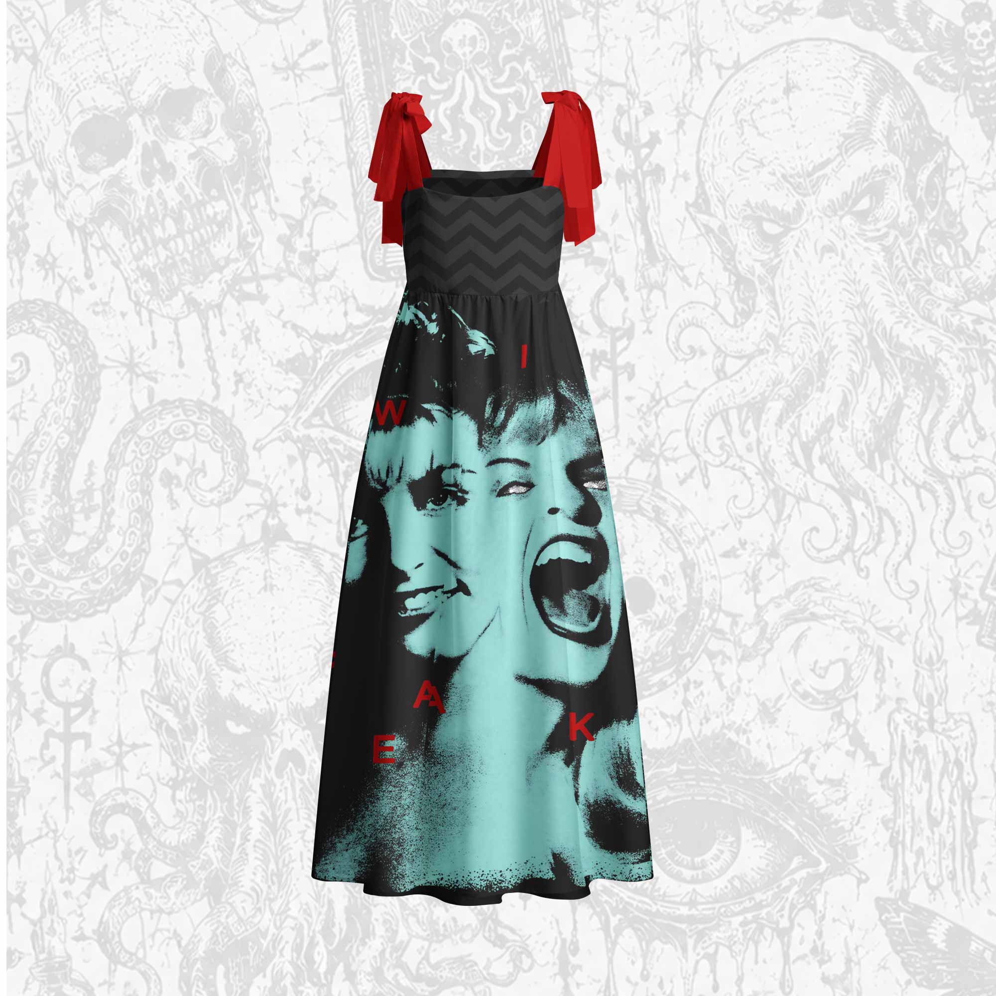 I am Awake Tie Shoulder Maxi Dress