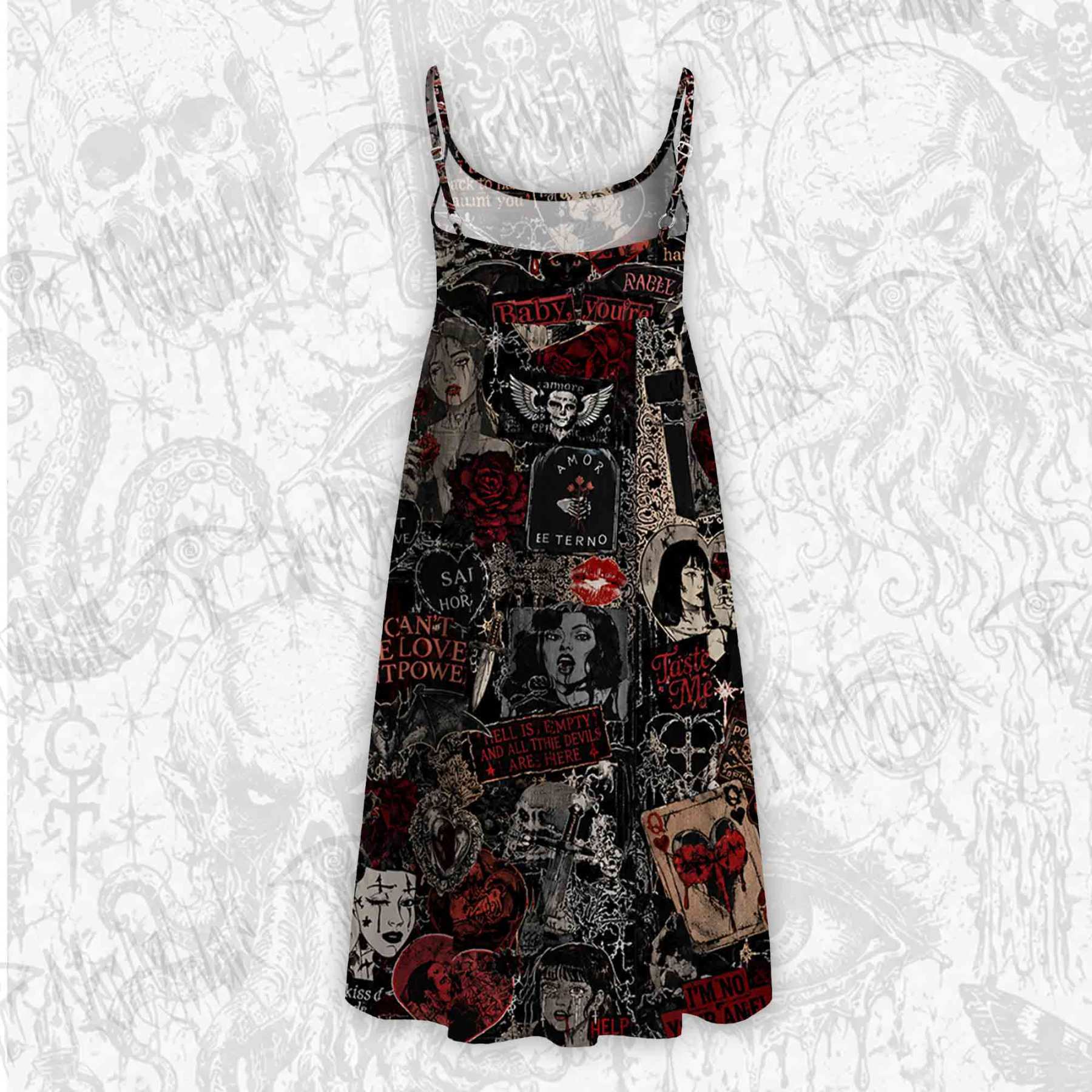Vintage Stay Spooky Strap Midi Sundress