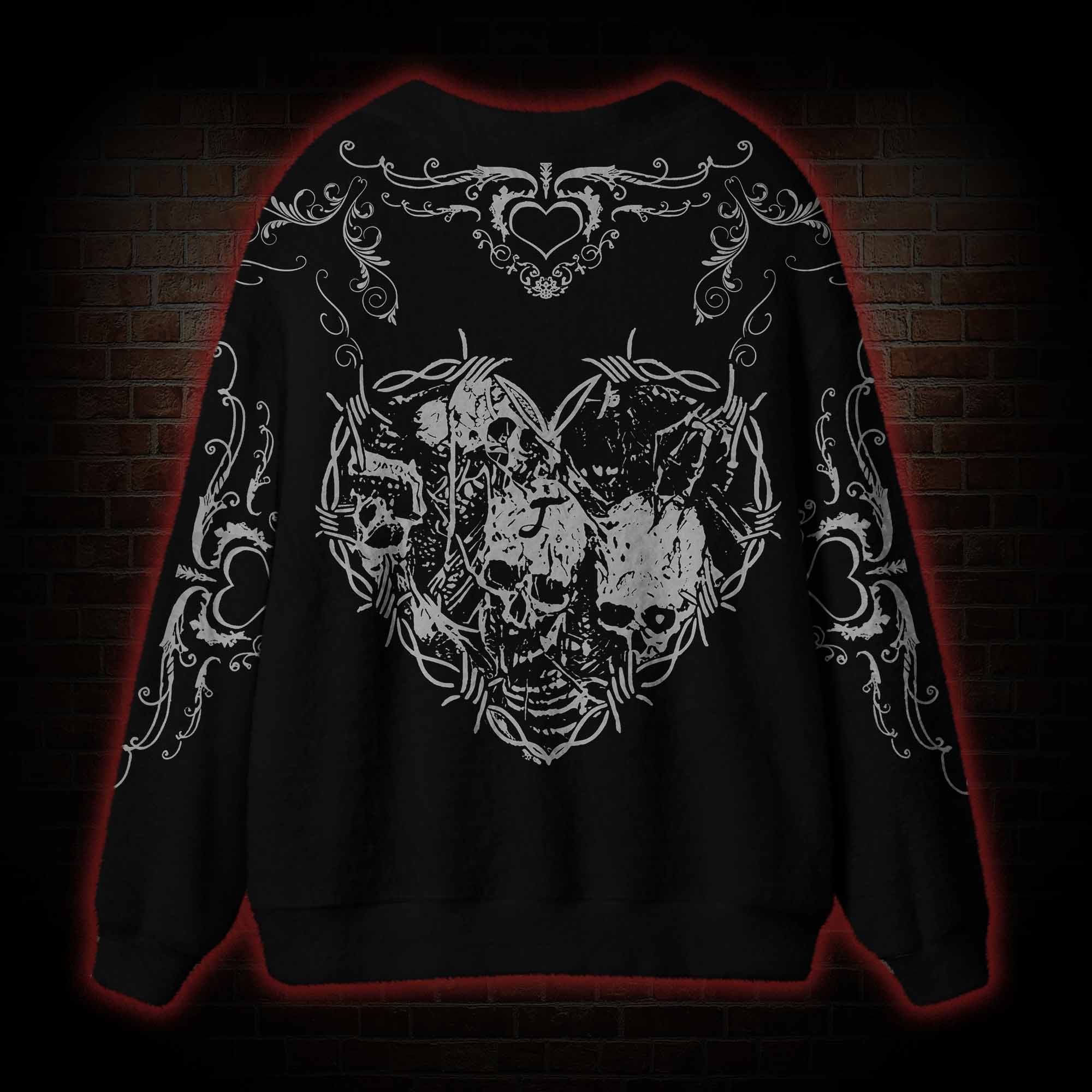 Gothic Bone Filigree Cardigan Sweater