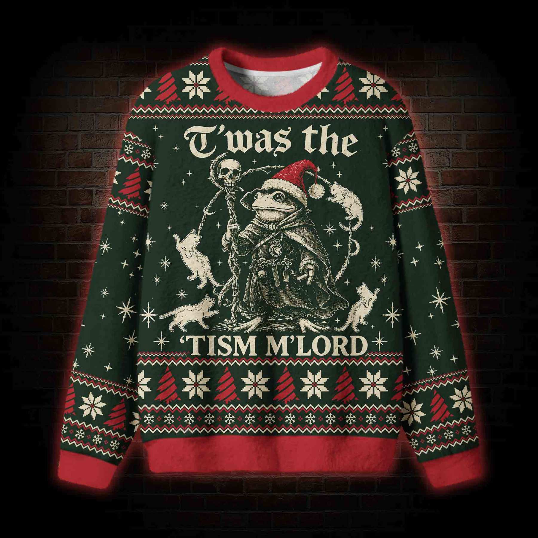 T'was the Tism M'Lord Frog Ugly Sweatshirts