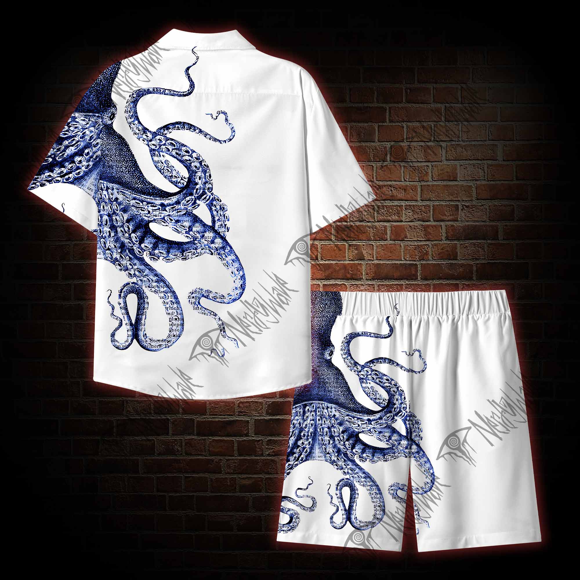 Blue Kraken Octopus Graphic Resort Set