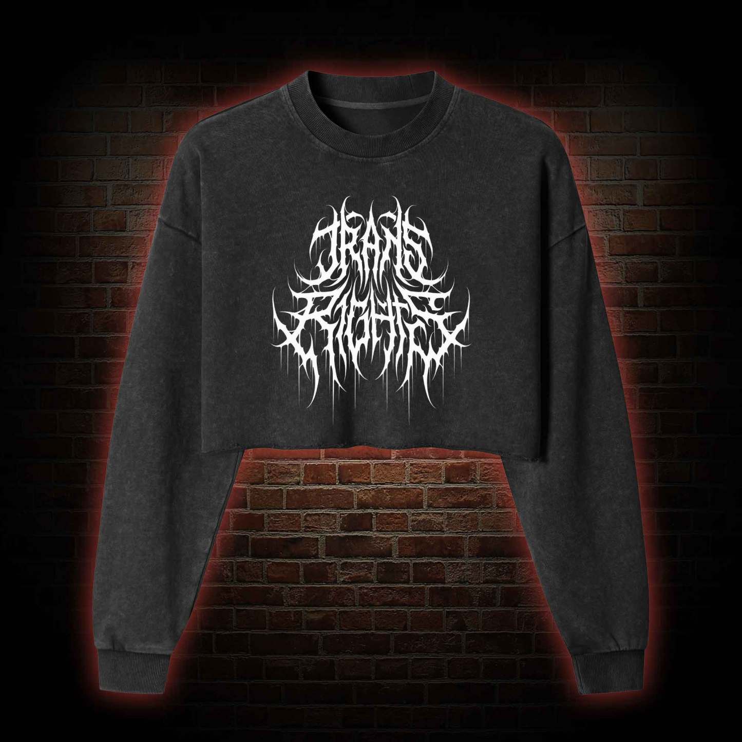 Trans Rights Washed Cropped Sweatshirts
