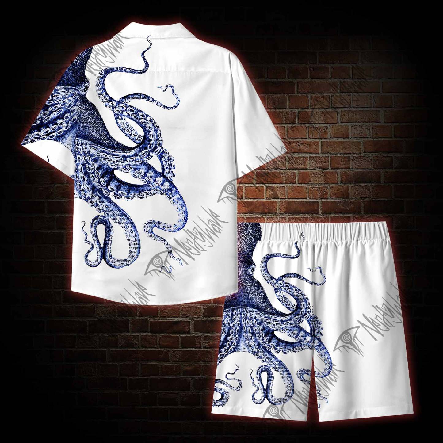 Blue Kraken Octopus Graphic Resort Set
