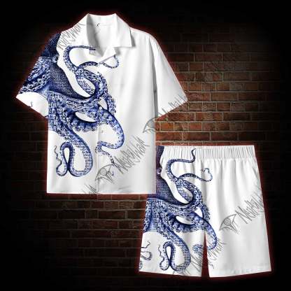 Blue Kraken Octopus Graphic Resort Set