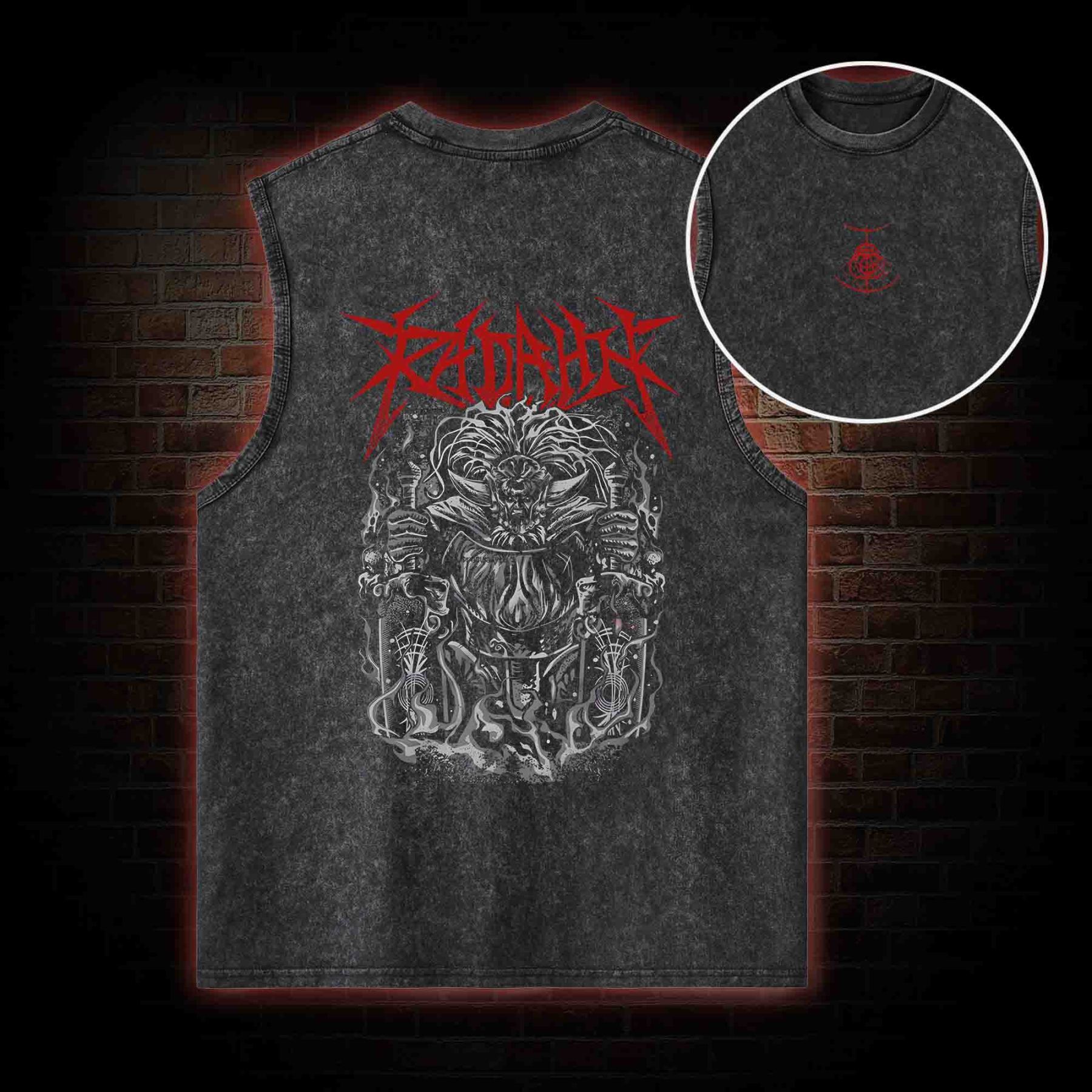 Gravity King Back Print Washed Tank Top