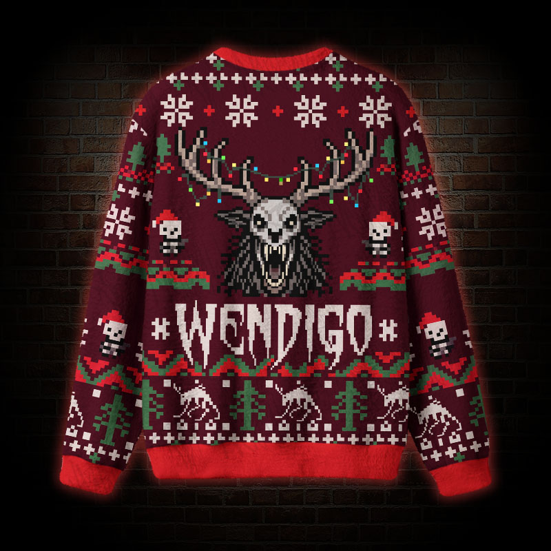 Crimson Wendigo Xmas Ugly Sweatshirts