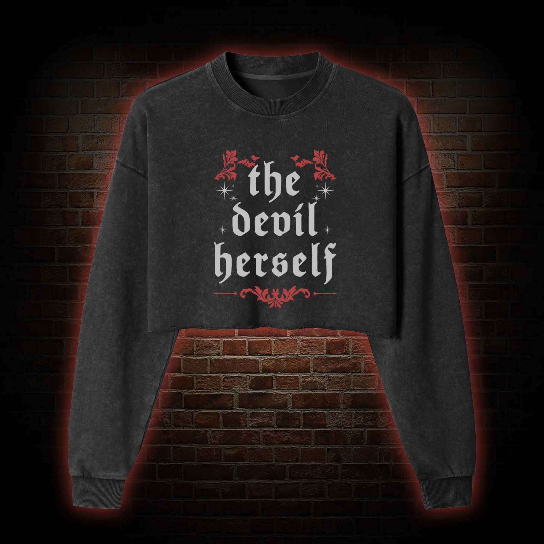 The Devil Herself Washed Cropped Sweatshirts