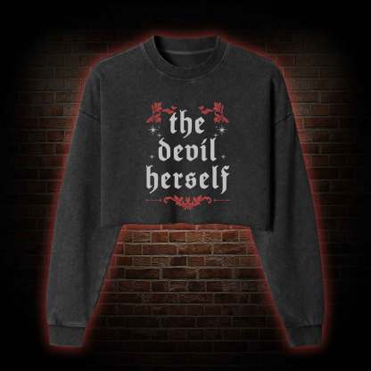 The Devil Herself Washed Cropped Sweatshirts