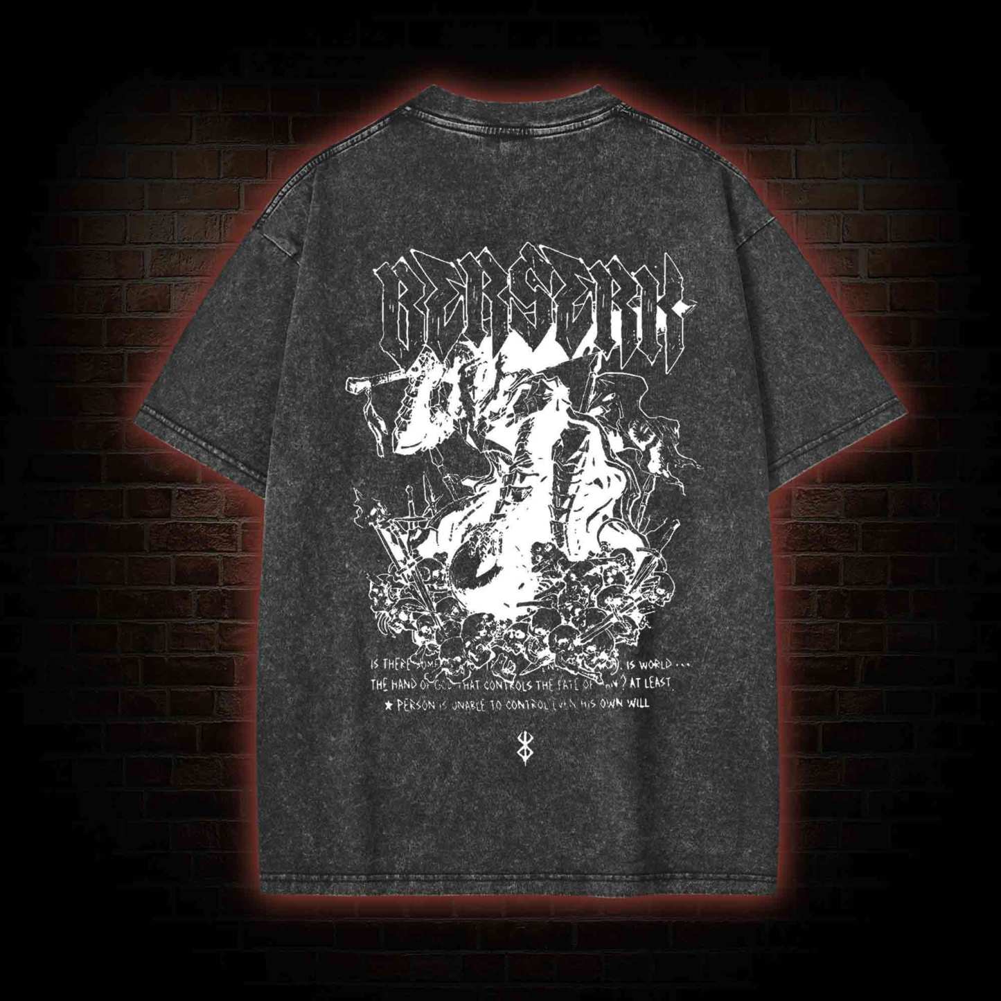 3877 Back Print Washed T-shirt