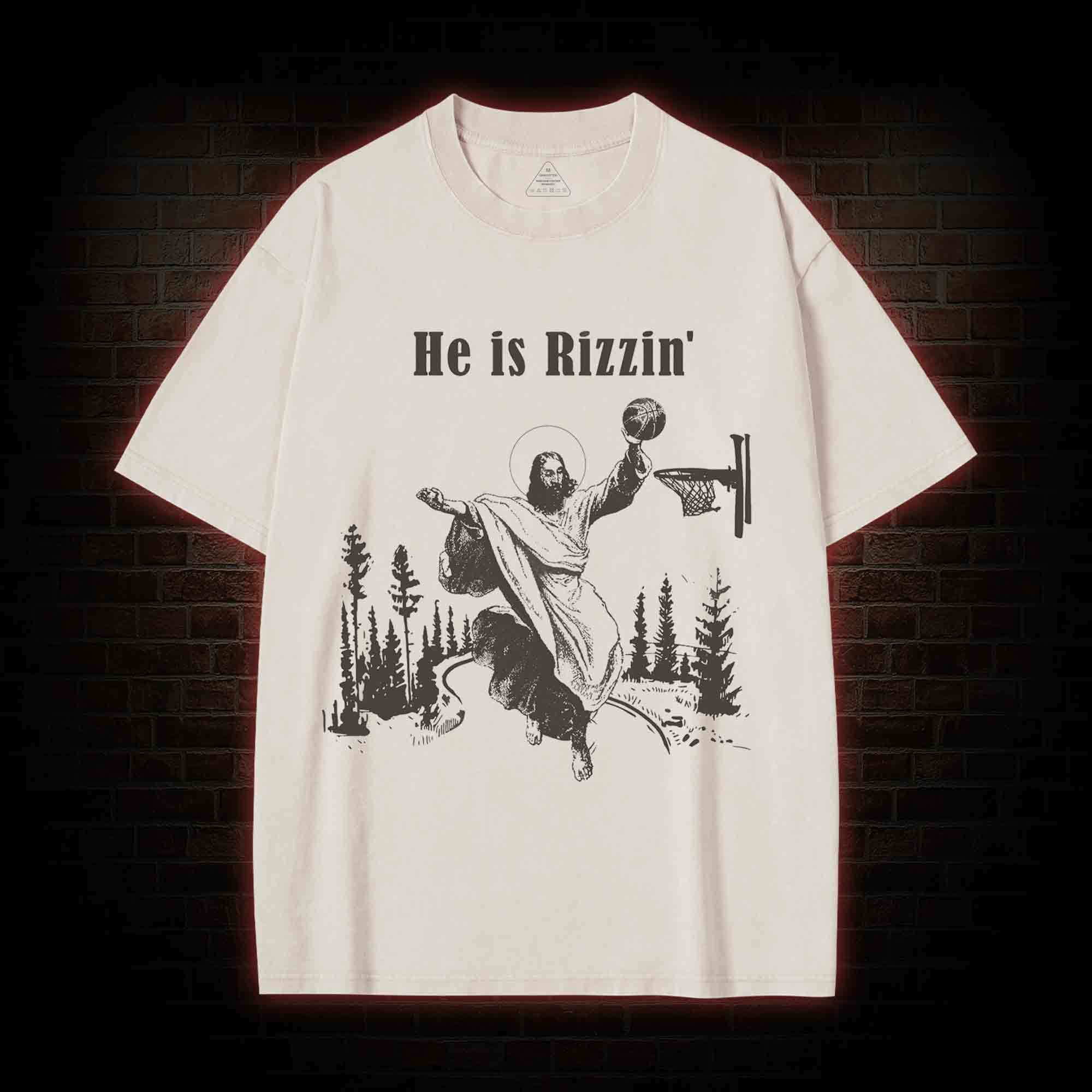 He Is Rizzin' Washed T-shirt