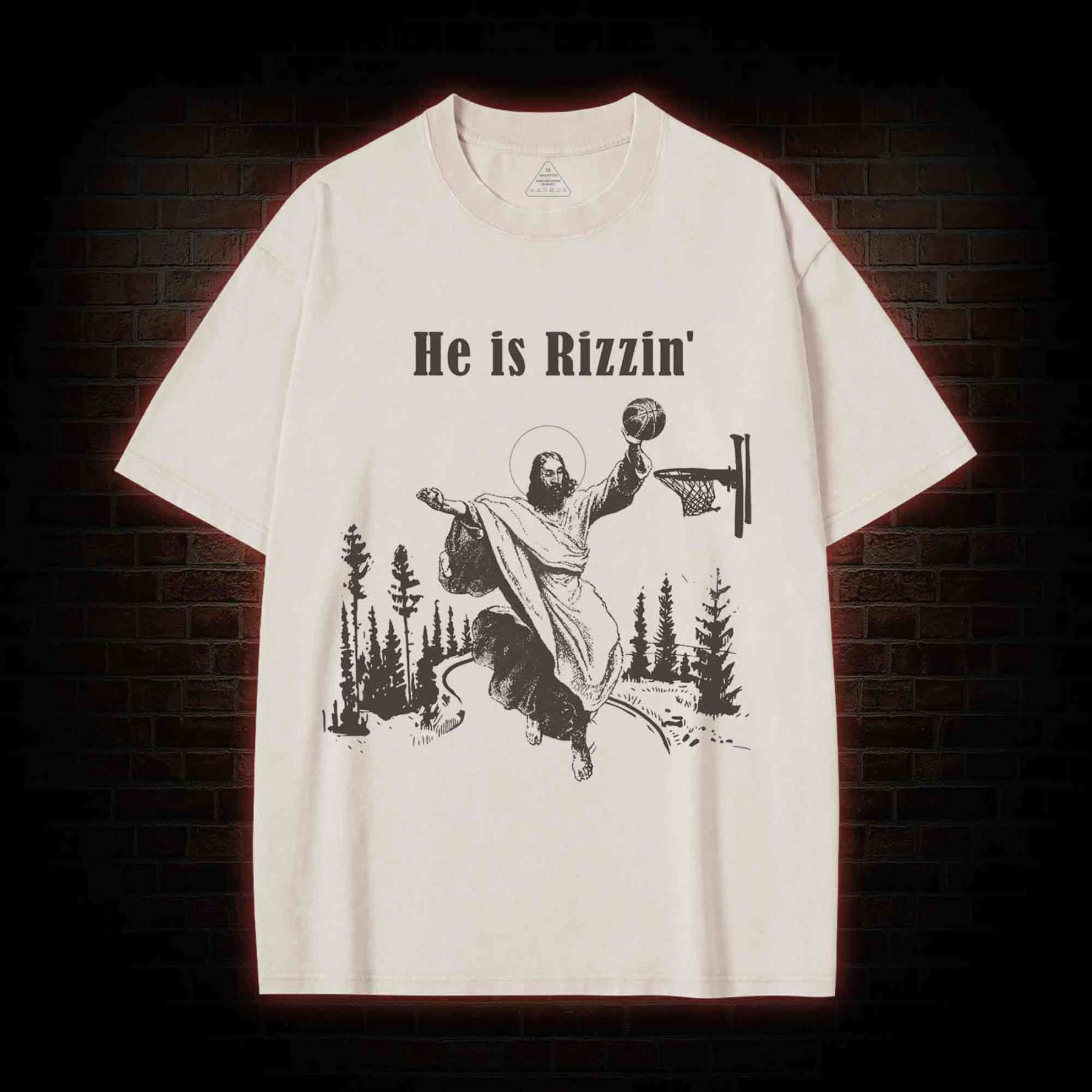 He Is Rizzin' Washed T-shirt