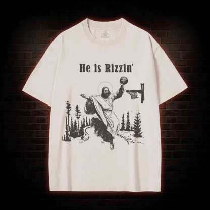 He Is Rizzin' Washed T-shirt