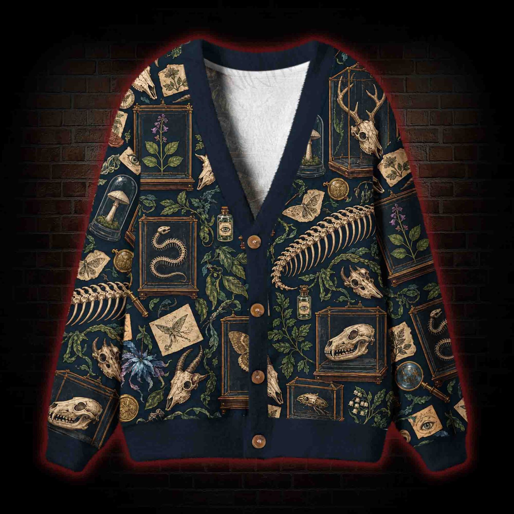Dark Academia Cabinet Cardigan Sweater