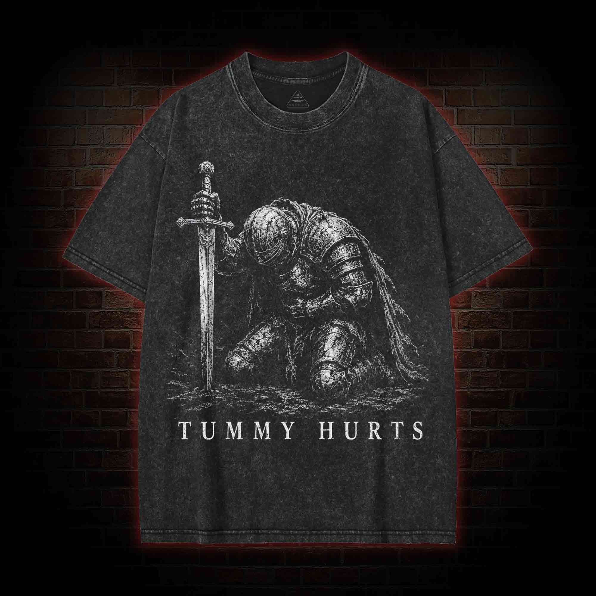Tummy Hurts Knight Washed T-shirt