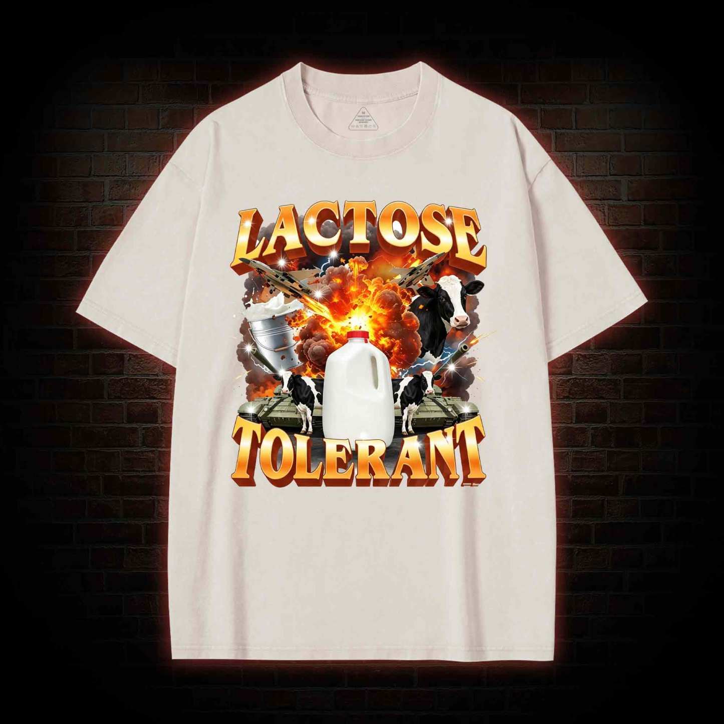 Lactose Tolerant Vintage Graphic Washed T-shirt