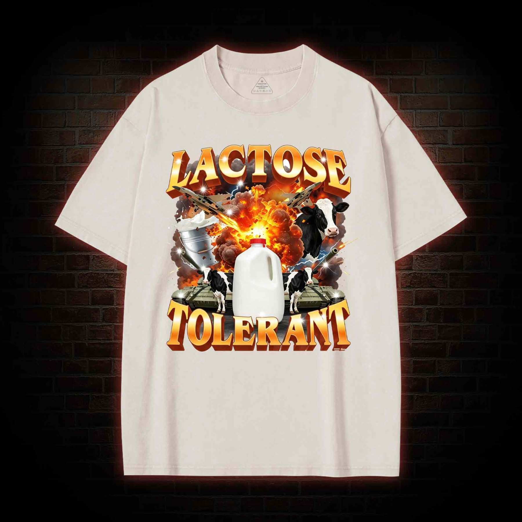 Lactose Tolerant Vintage Graphic Washed T-shirt