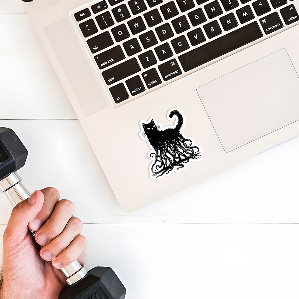 Octopus And Black Cat Sticker