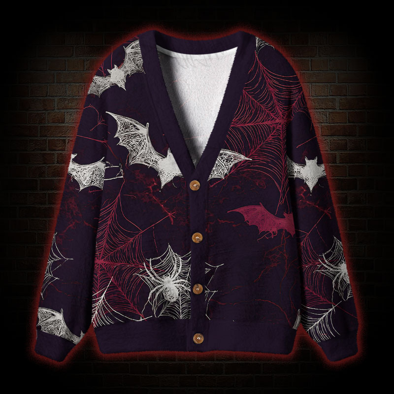 Crimson Bat Webs Cardigan Sweater