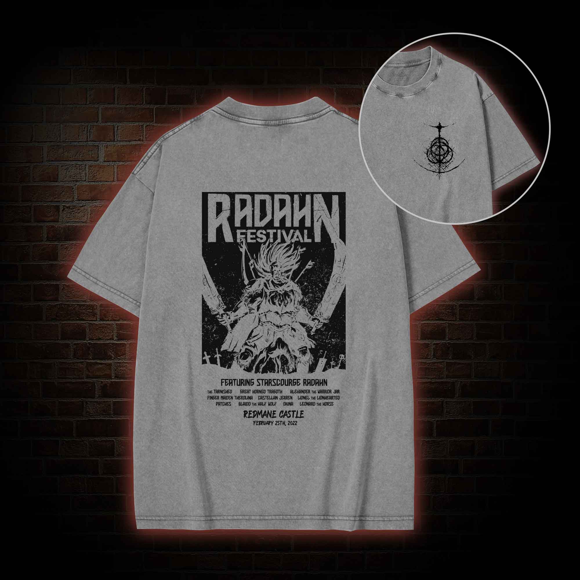 Battle Festival Back Print Washed T-shirt