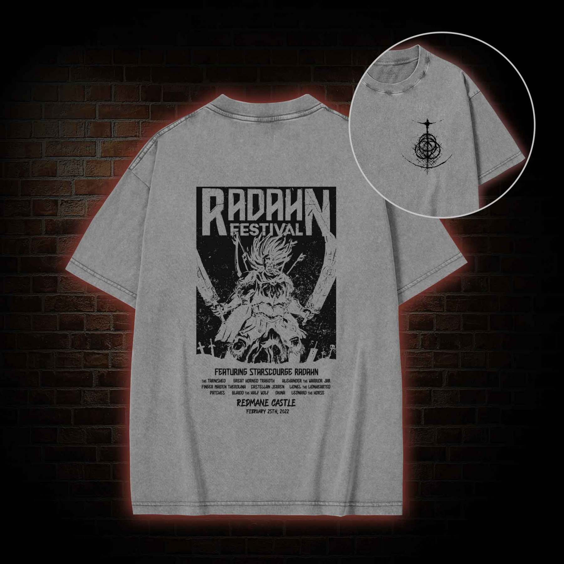 Battle Festival Back Print Washed T-shirt