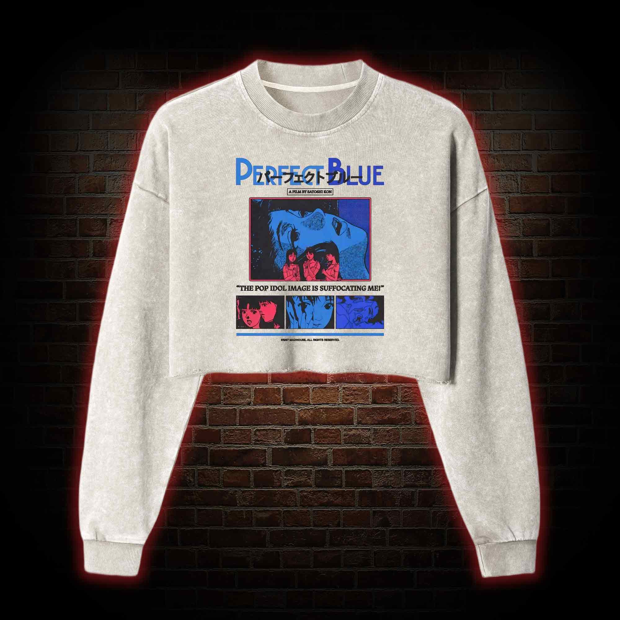 The Pop Idol Image is Suffocating Me Washed Cropped Sweatshirts