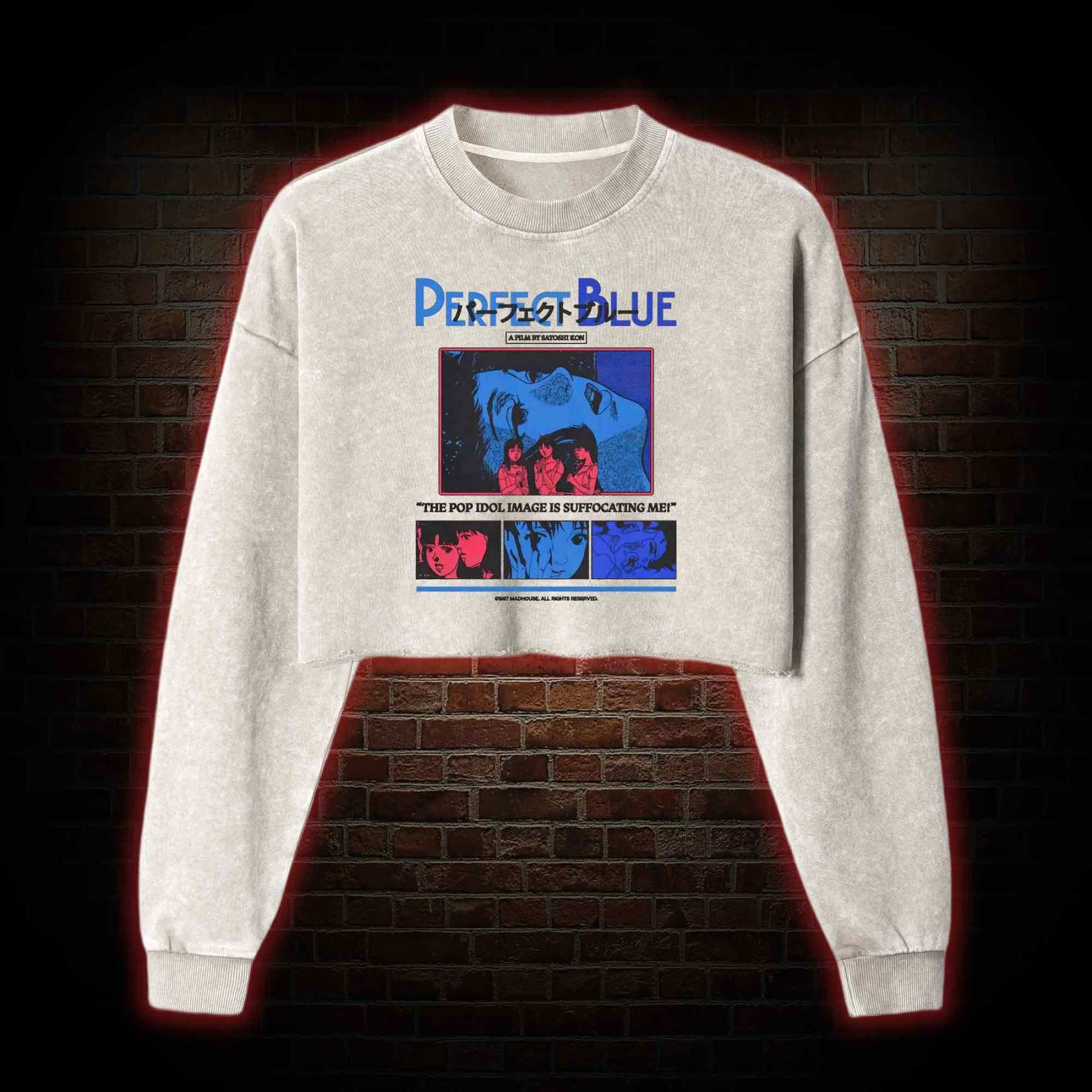 The Pop Idol Image is Suffocating Me Washed Cropped Sweatshirts