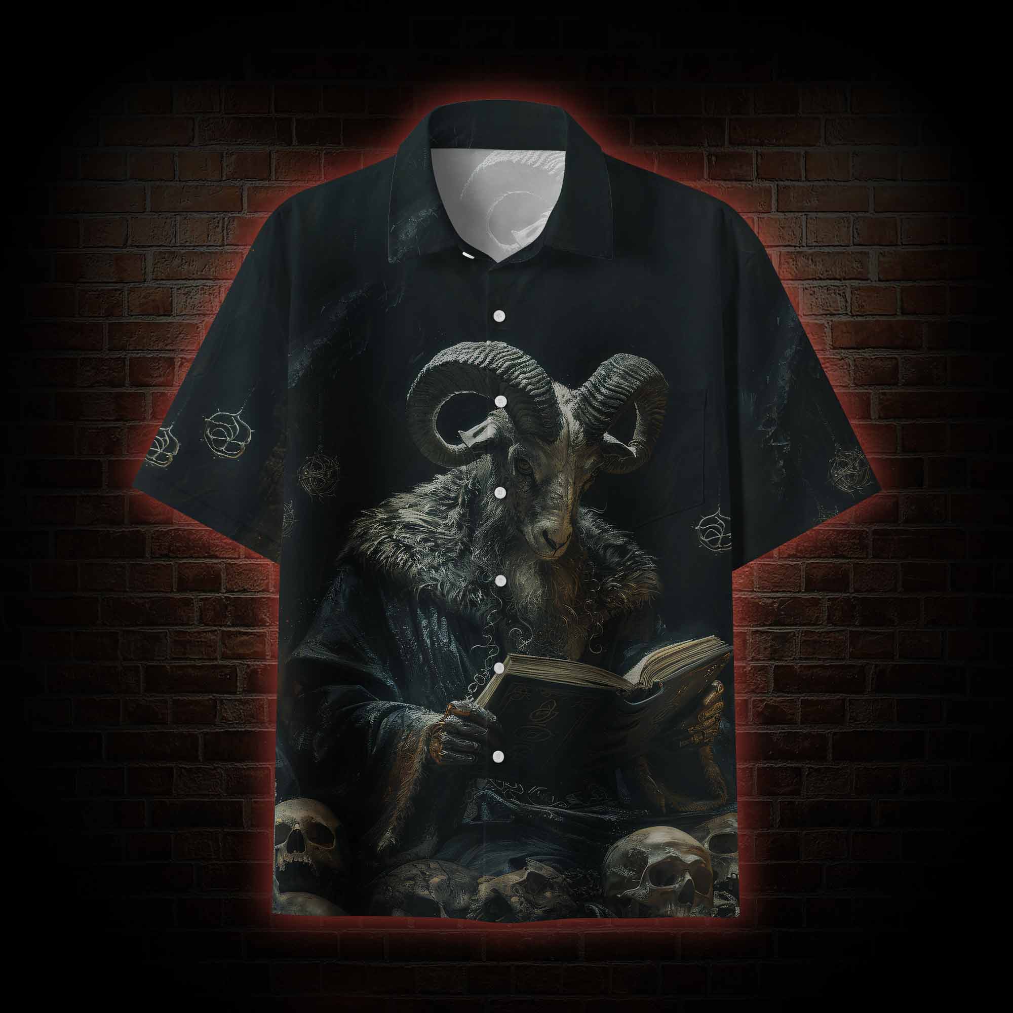 The Goat Devil Reading Button-up Shirt
