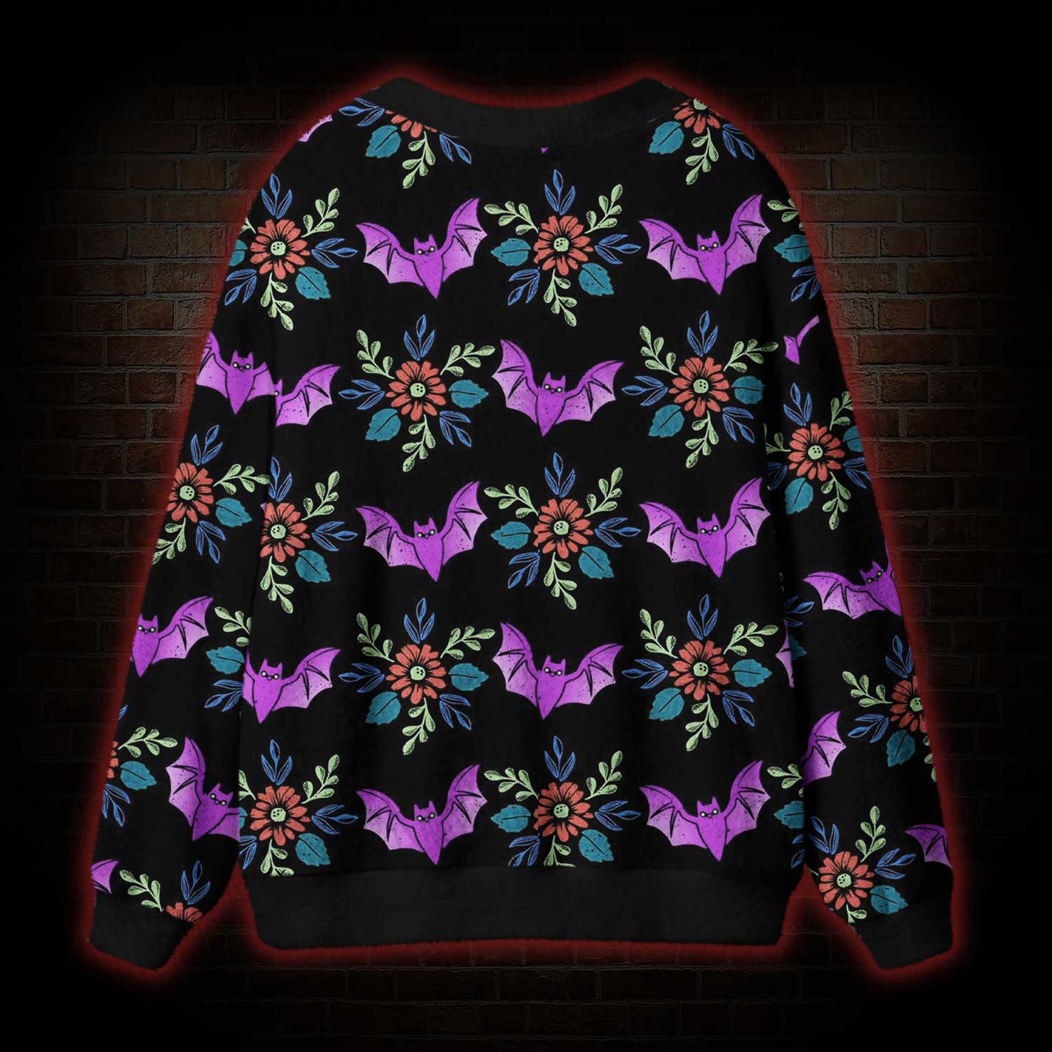 Floral Bat Cardigan Sweater