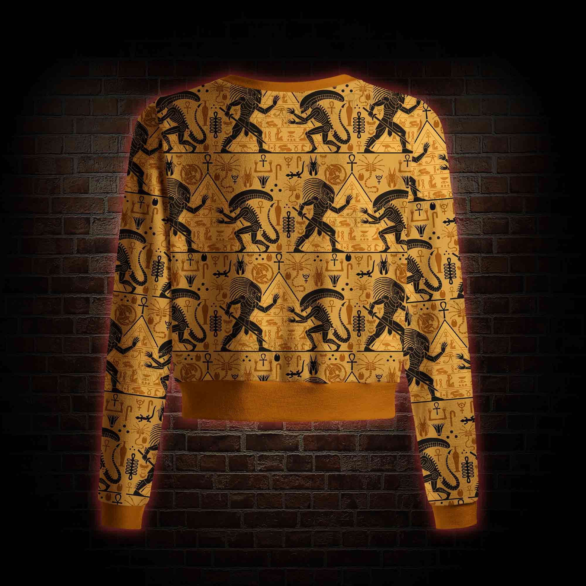 Egyptian Mural Warrior Pyramid Cardigan Sweaters
