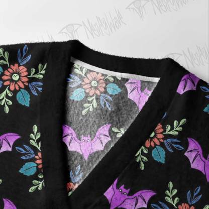 Floral Bat Cardigan Sweater