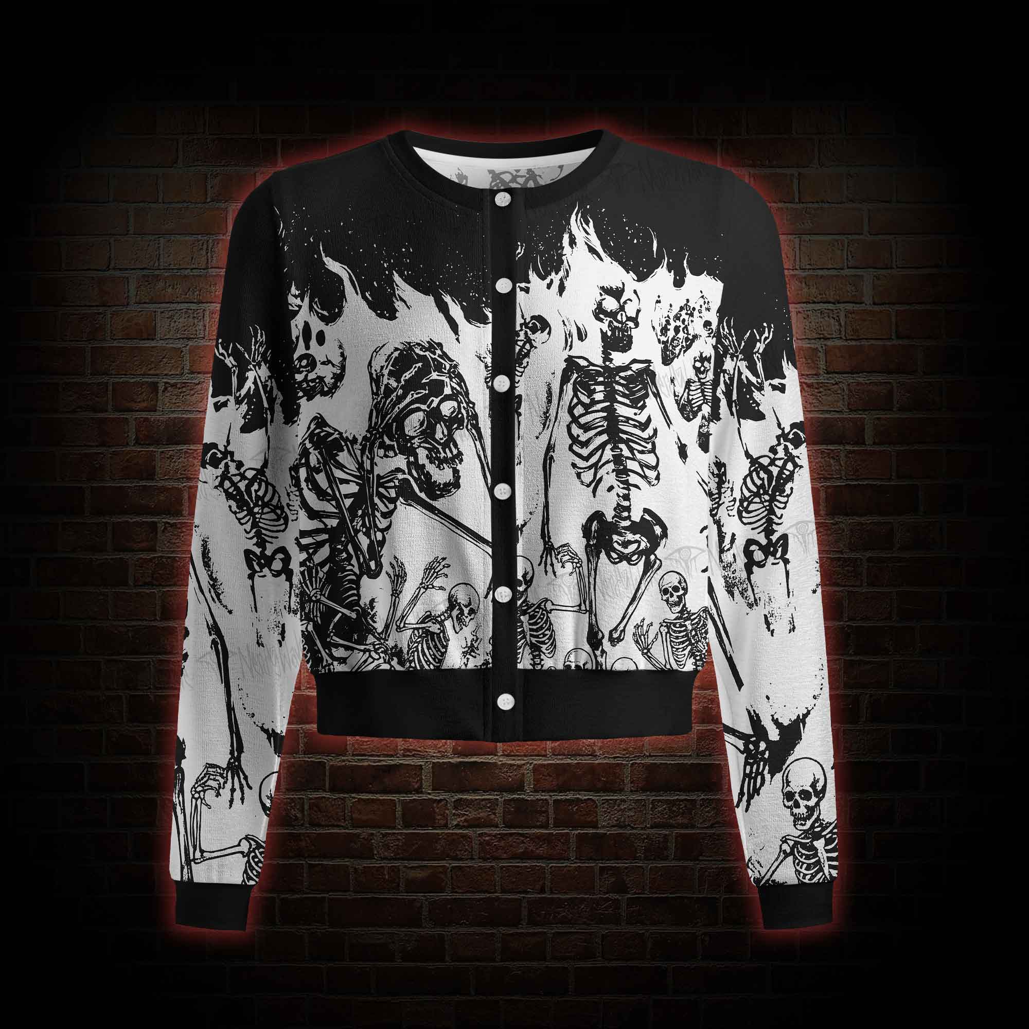 Burning Skeletons Cardigan Sweaters