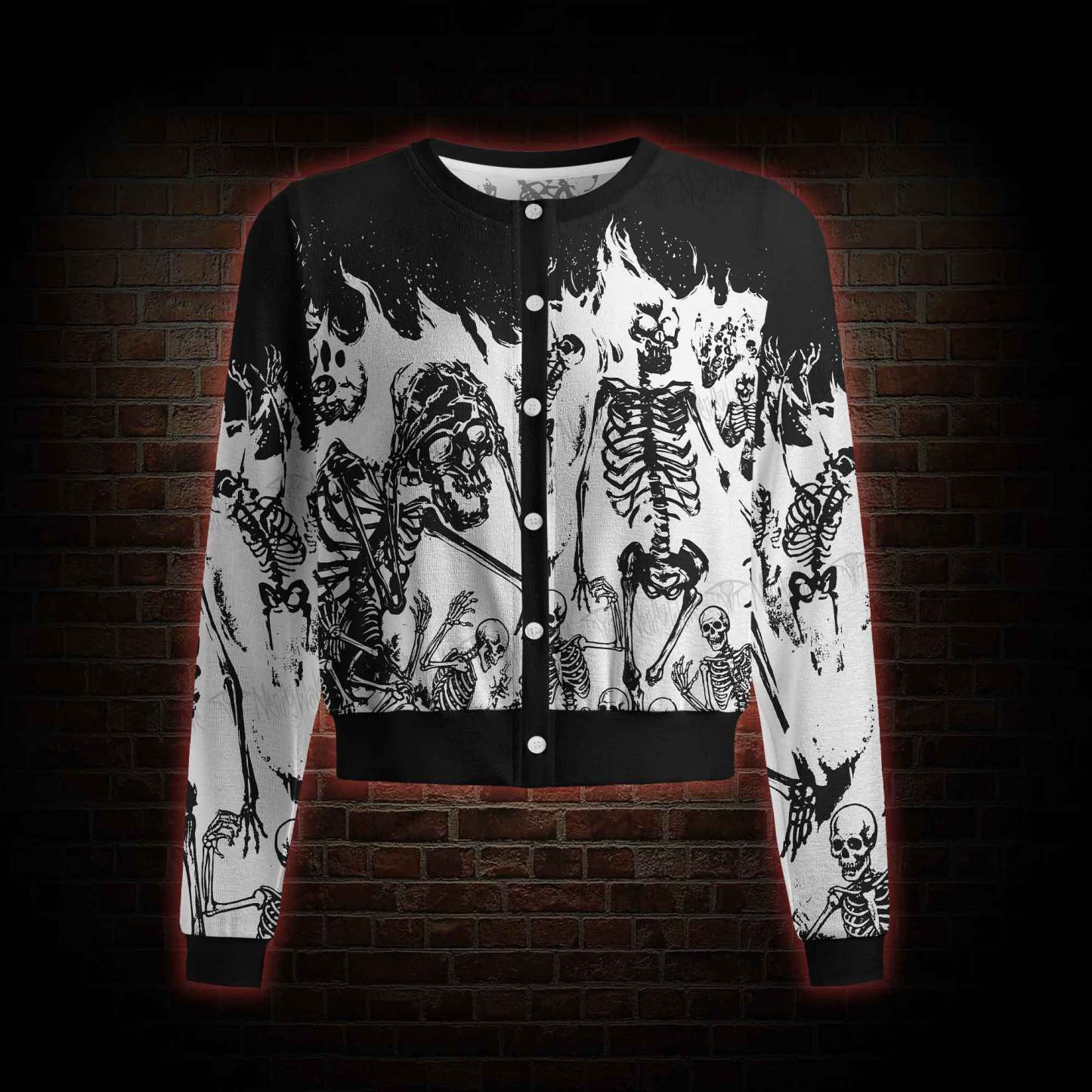 Burning Skeletons Cardigan Sweaters