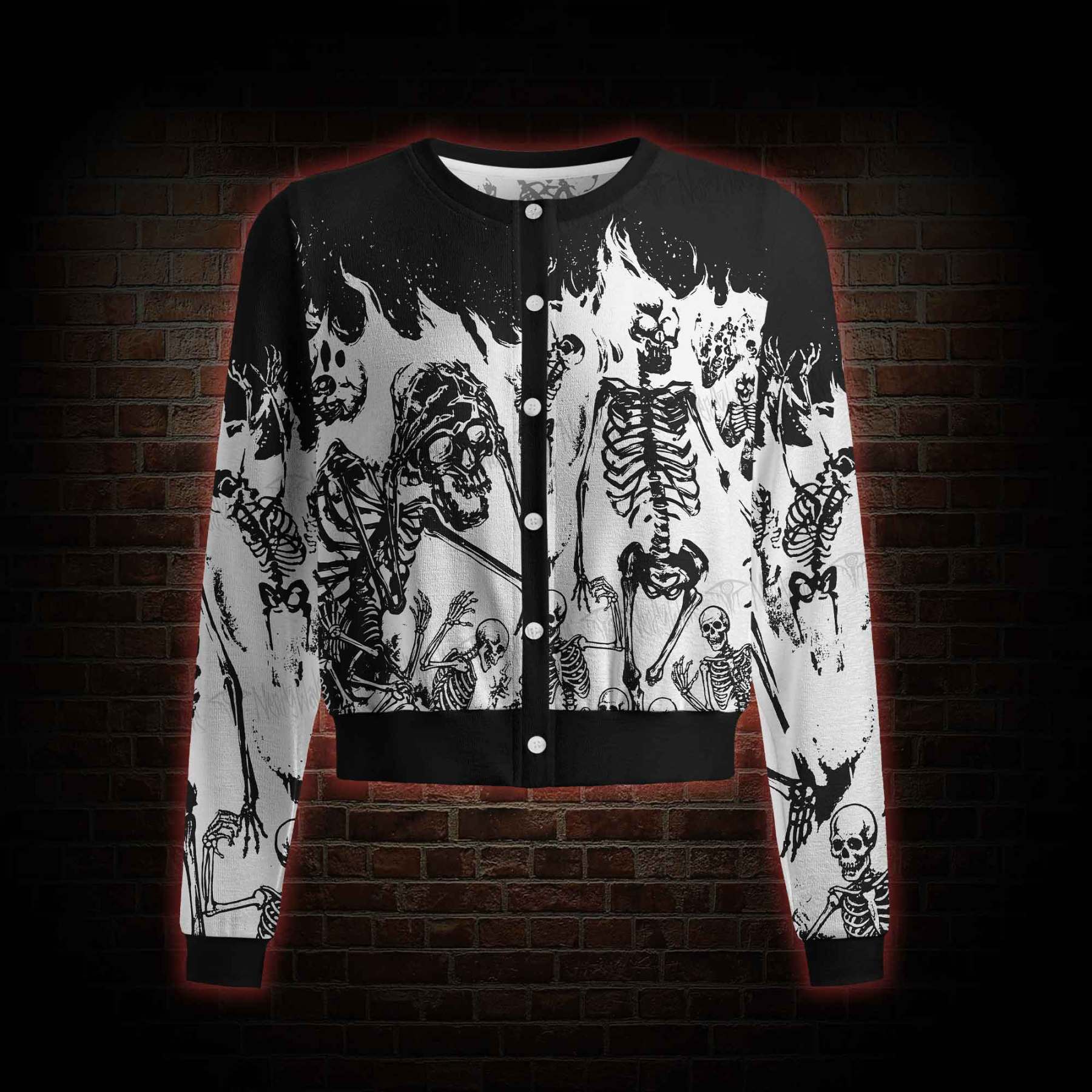 Burning Skeletons Cardigan Sweaters
