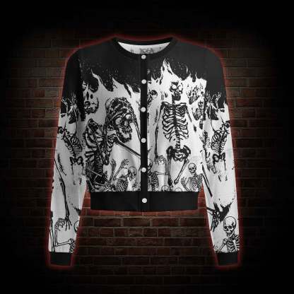 Burning Skeletons Cardigan Sweaters