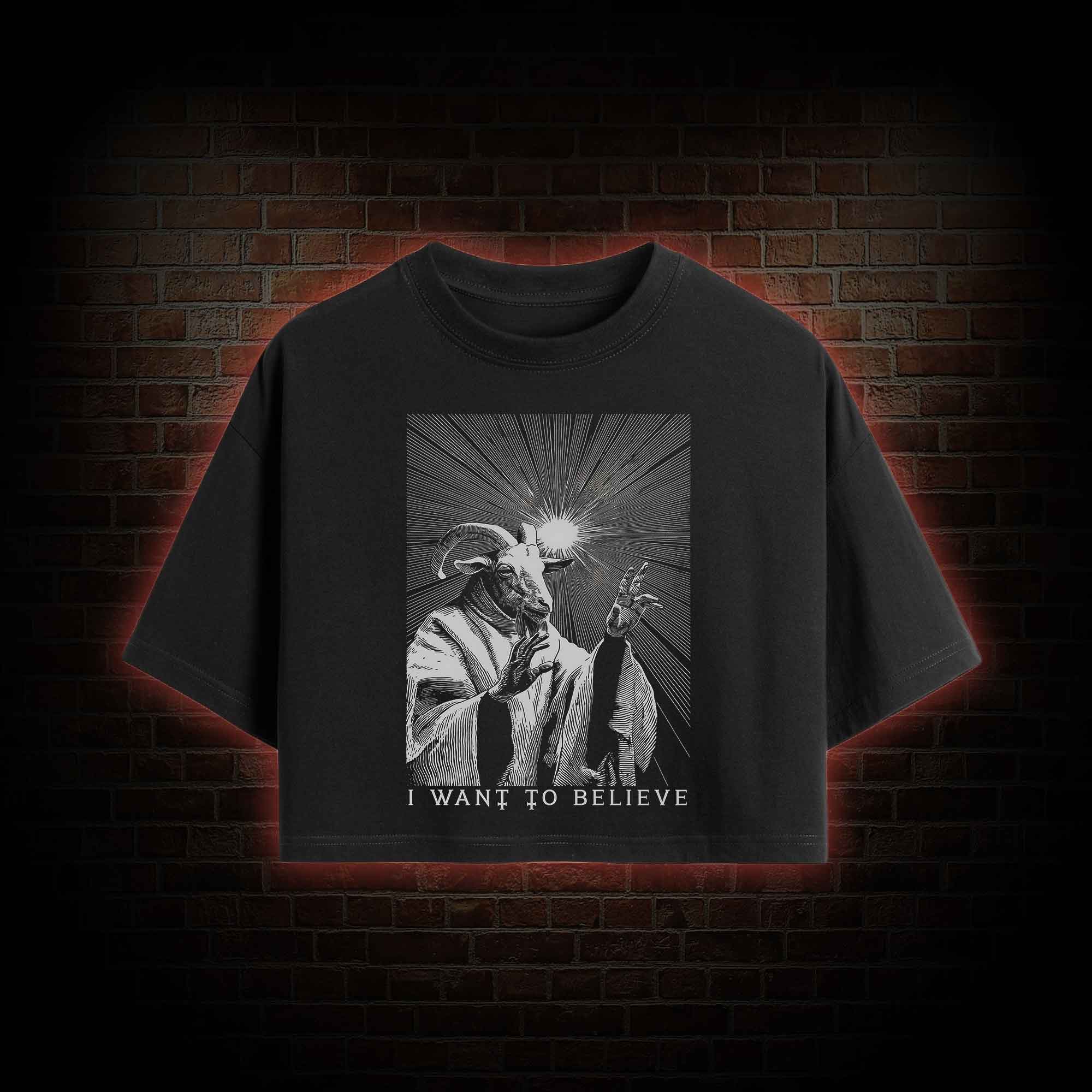 I Want to Believe Goat Crop Top