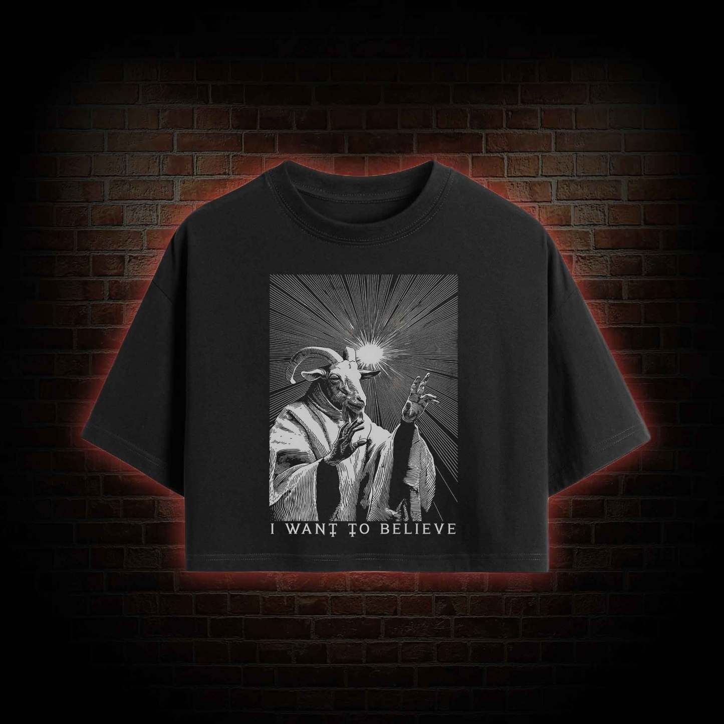 I Want to Believe Goat Crop Top