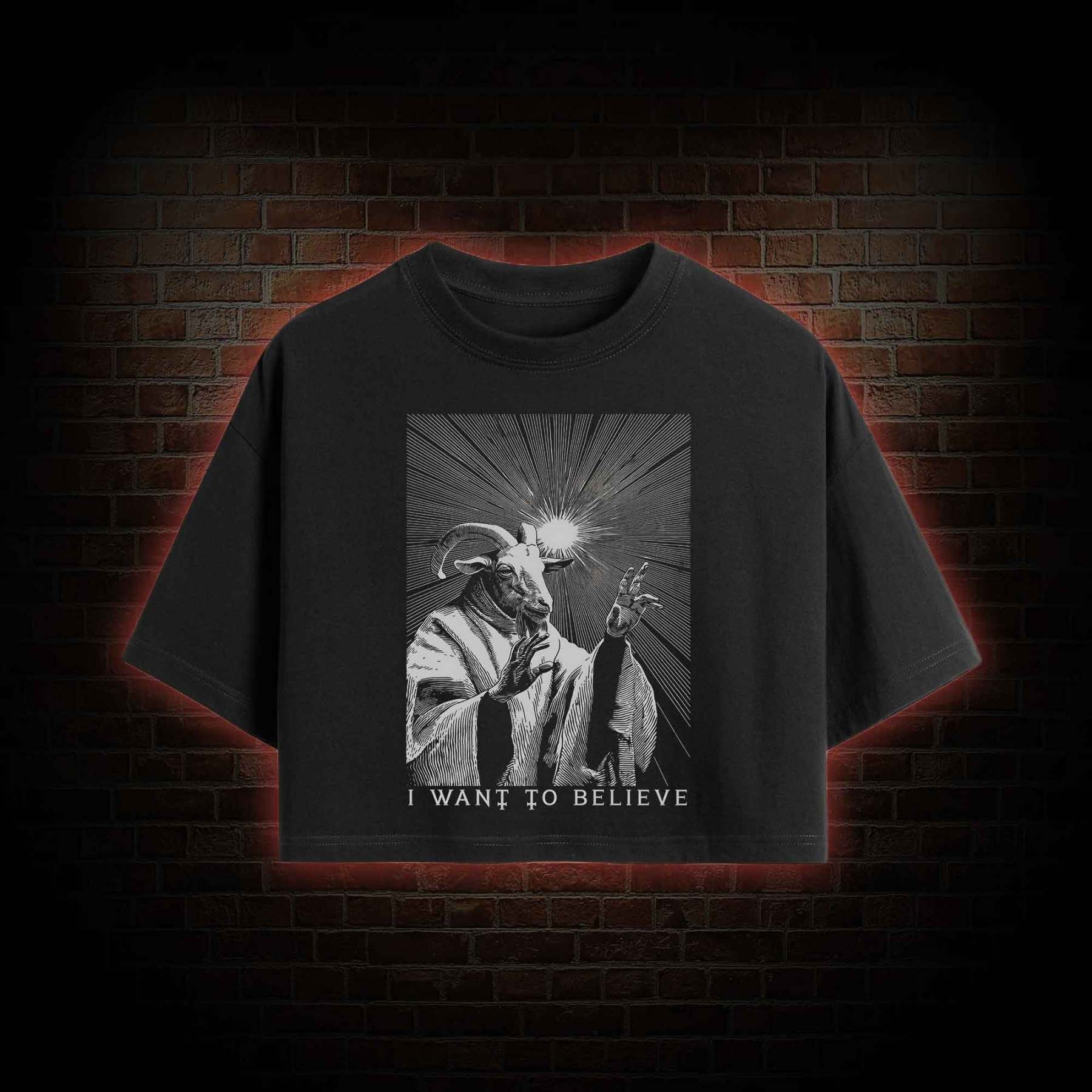 I Want to Believe Goat Crop Top