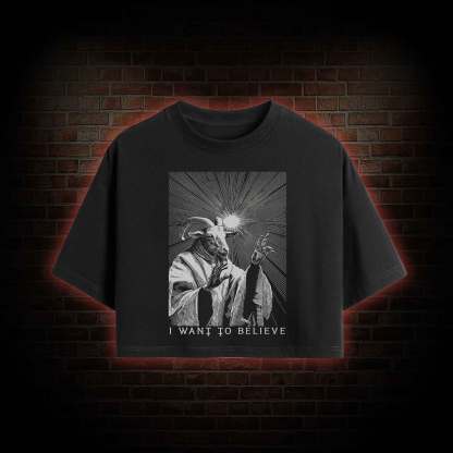 I Want to Believe Goat Crop Top