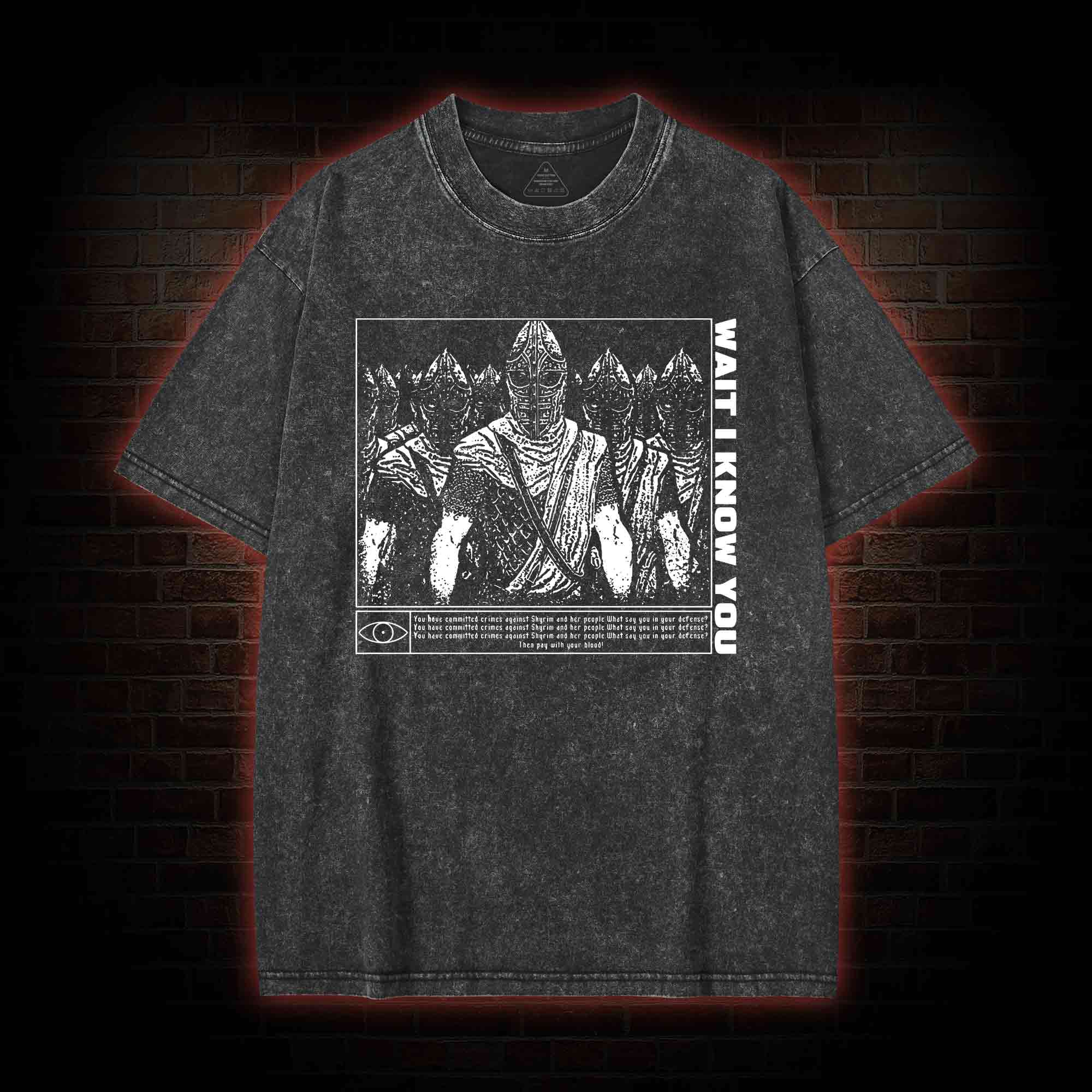 Wait I Know You. Skyrim Themed Washed T-shirt
