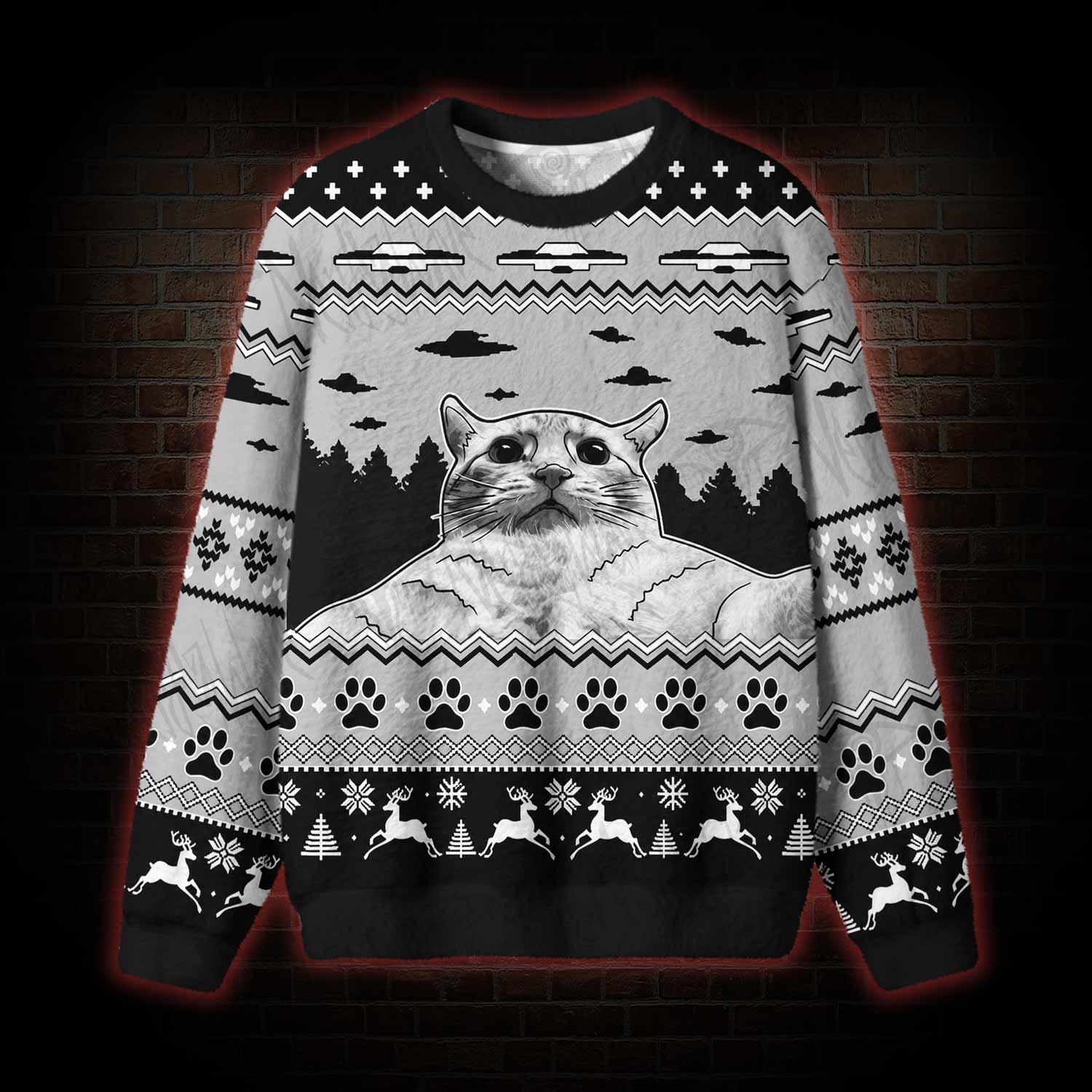 Cute Cat Christmas Ugly Sweatshirts