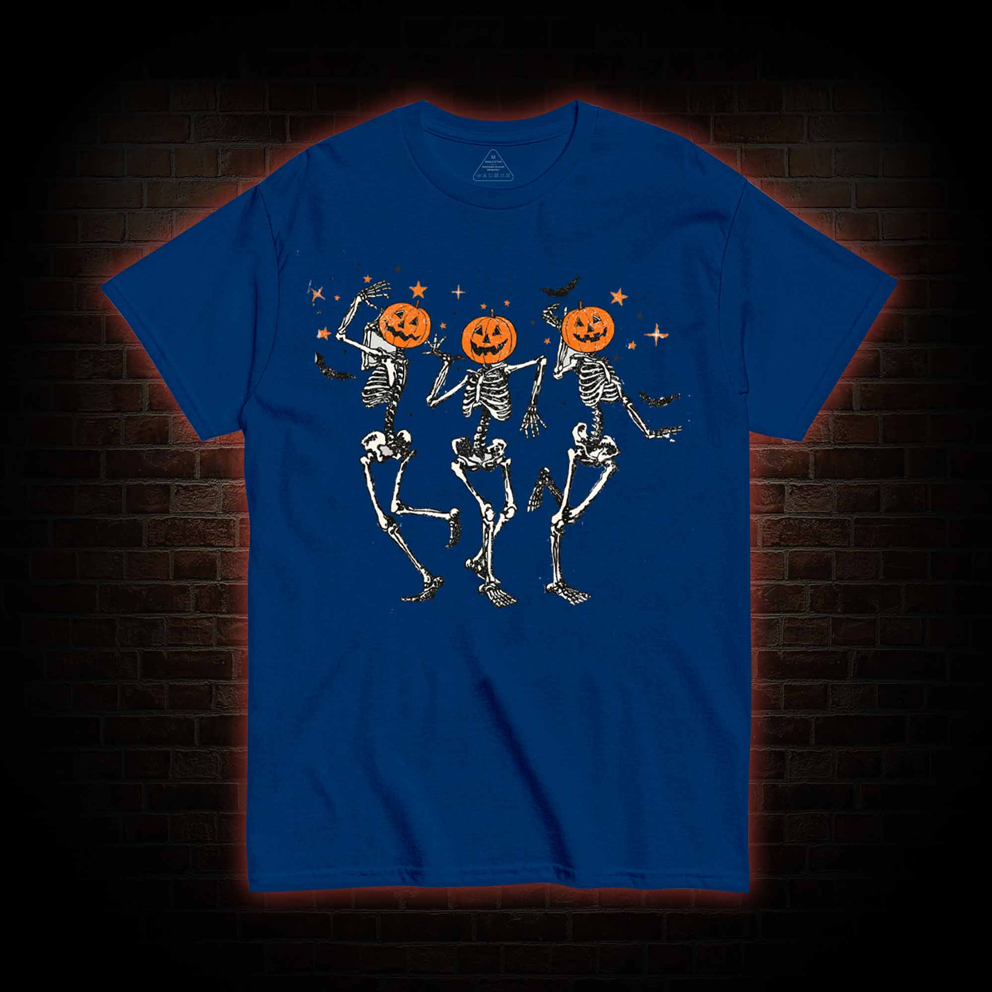 Dancing Skeletons Pumpkin Halloween T-shirt