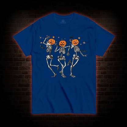 Dancing Skeletons Pumpkin Halloween T-shirt