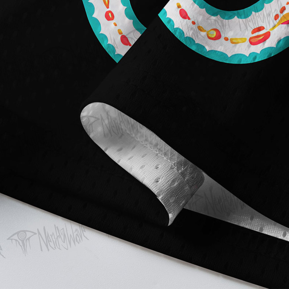 Vibrant Day of the Dead Ribcage Mesh Jersey