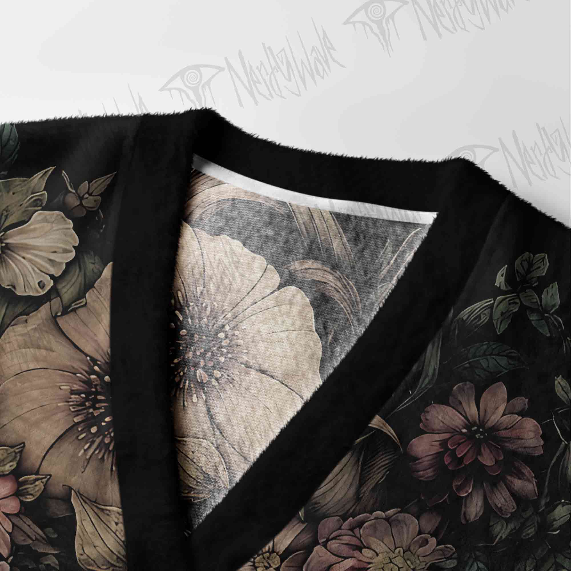 Midnight Butterfly Garden Cardigan Sweater