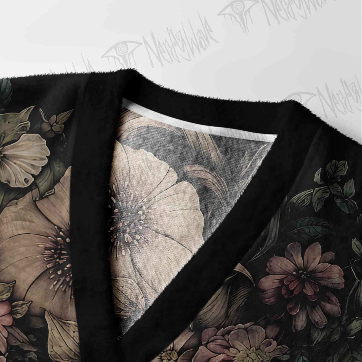 Midnight Butterfly Garden Cardigan Sweater