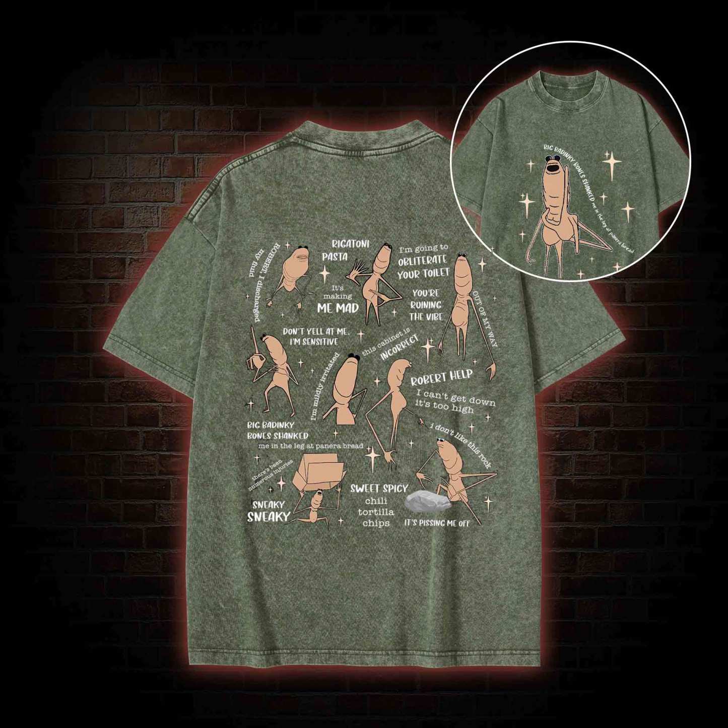 Robert Help The Worm Washed T-Shirt